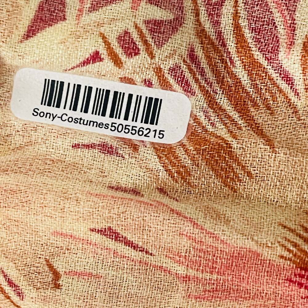 Tropical Sunburst Print Ruffle Pom Pom Poncho Cover-Up - Picture 4 of 4